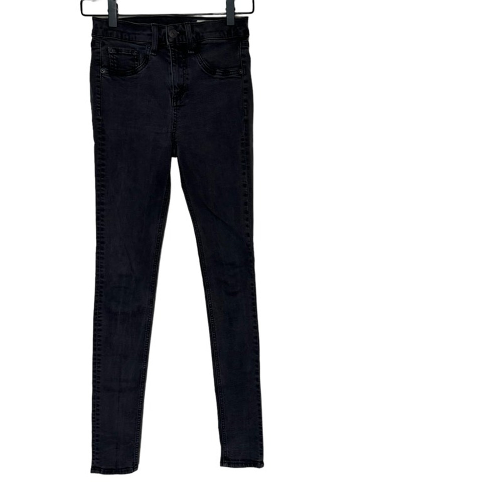 Rag & Bone Skinny Jeans Women's 26 Black Stretch Modal Blend Mid Rise Denim